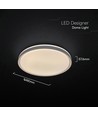V-Tac 60W LED loftslampe med fjernbetjening - 3-i-1 CCT, dæmpbar, grå kant, designer domelight