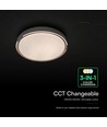 V-Tac 30W/60W/30W LED loftslampe med trælook - 3-i-1 CCT, dæmpbar, fjernbetjening, inkl. lyskilde