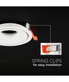 GU10 indbygningsspot - Rund, hvid, aluminium, uden lyskilde