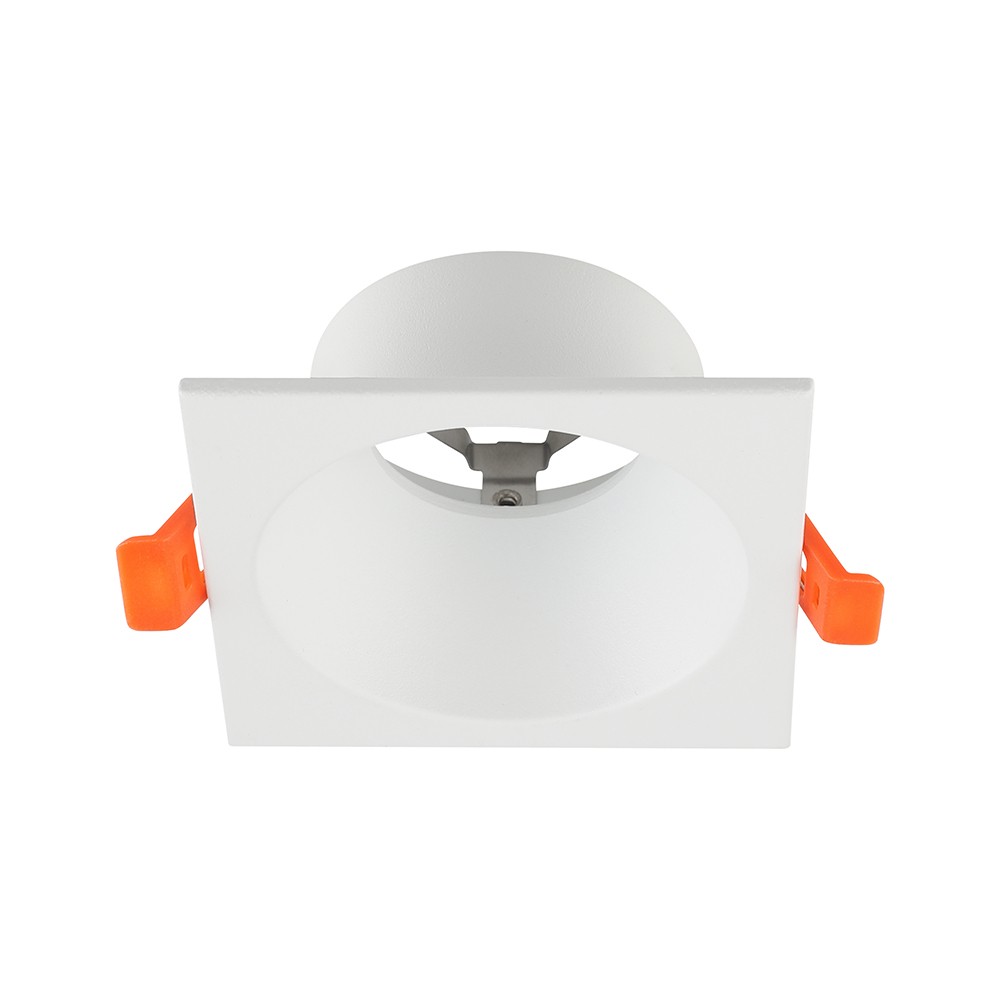 V-Tac GU10 indbygningsspot - Firkantet, hvid, Deep Anti Glare, uden lyskilde