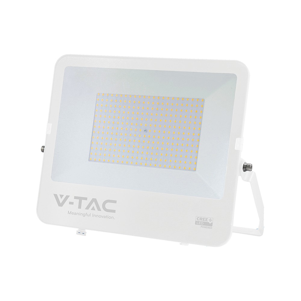 V-Tac 200W LED projektør - 135lm/W, IP65, hvidt hus, Cree LED, 6 års garanti - Kulør : Kold