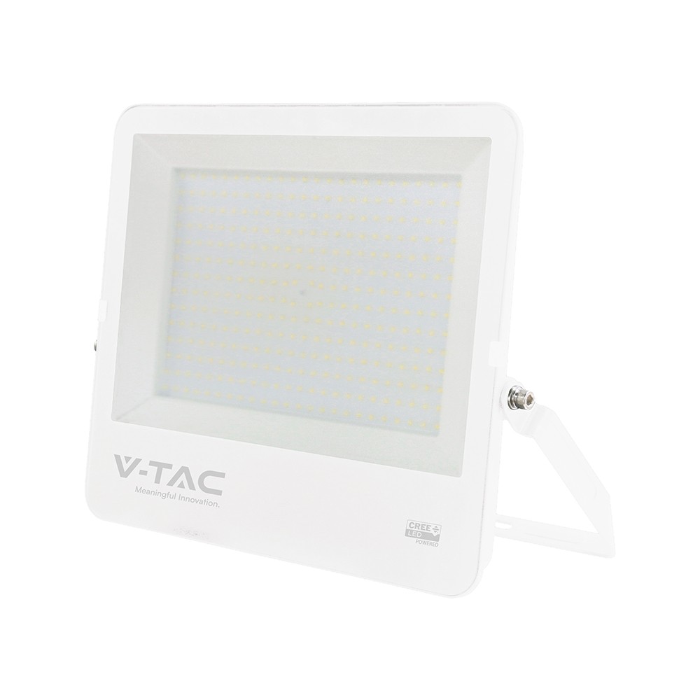 V-Tac 300W LED projektør - 135lm/W, IP65, hvidt hus, CREE Chip, 6 års garanti - Kulør : Kold