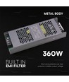 360W / 12V DC Slim strømforsyning - 30A, IP20, til LED strips