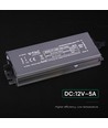 60W / 12V DC strømforsyning - 5A, IP67 vandtæt