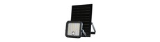 30W Solara CCT LED projektør med solcelle - 6.4V, IP65, sort, fjernbetjening, CCT-skift, inkl. batteri