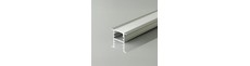 2m aluminiumsprofil til indbygning - Sølv, inkl. matteret cover