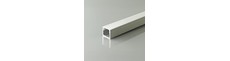 2m Alu profil til LED strips - Overflademontering, sølv, inkl. diffuser, 12x10mm