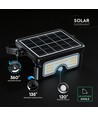 7W LED solcelle projektør med sensor - 3.7V, PIR sensor, sort hus, 3-i-1 CCT