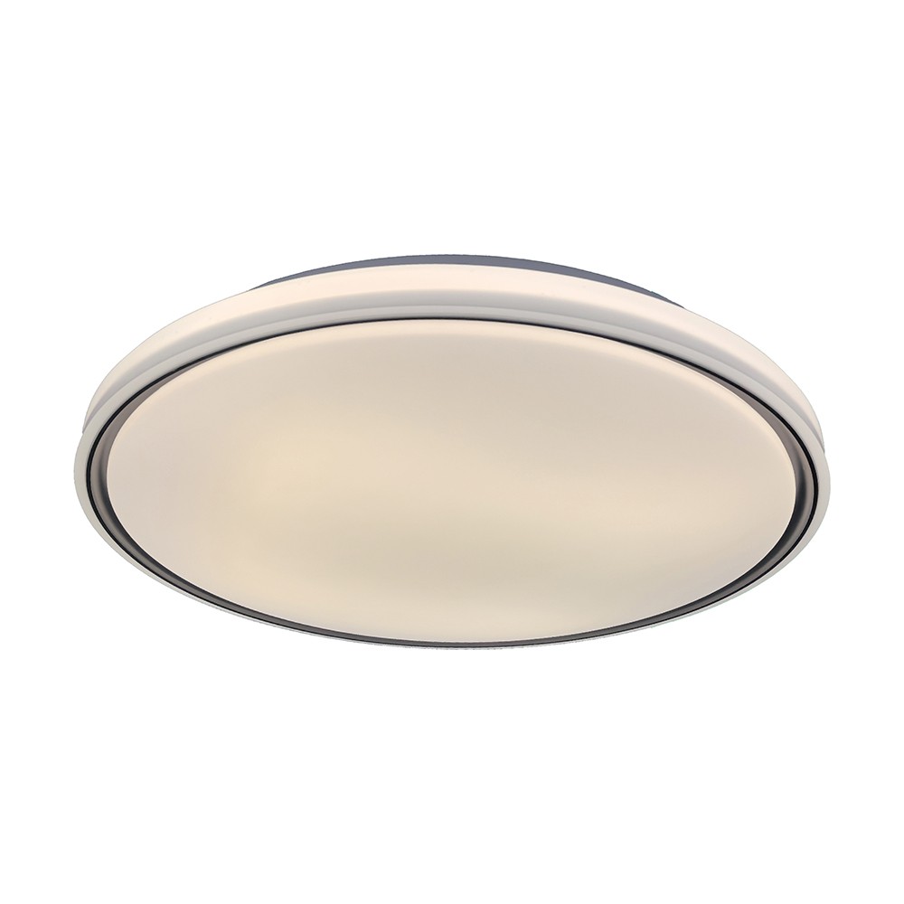 60W LED designer loftslampe med fjernbetjening - 3-i-1 CCT, dæmpbar, sort ring, inkl. lyskilde - Kulør : 3-i-1