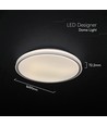60W LED designer loftslampe med fjernbetjening - 3-i-1 CCT, dæmpbar, sort ring, inkl. lyskilde