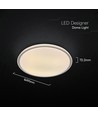 V-Tac 30W/60W/30W LED loftlampe med fjernbetjening - 3-i-1 CCT, dæmpbar, grå ring, inkl. lyskilde