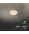V-Tac 30W/60W/30W LED loftlampe med fjernbetjening - 3-i-1 CCT, dæmpbar, grå ring, inkl. lyskilde