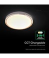 V-Tac 30W/60W/30W LED loftlampe med fjernbetjening - 3-i-1 CCT, dæmpbar, træ-finish, designerlampe