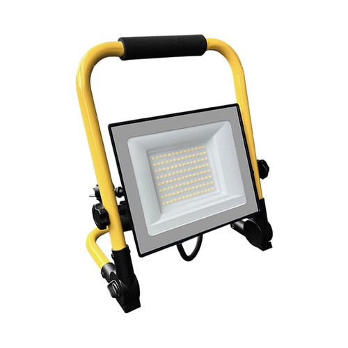 50W LED projektør på stativ - 3m ledning, arbejdslampe, sort hus, IP65, CREE chip, 6 års garanti