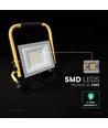50W LED arbejdslampe med L-stativ - 3m ledning, 4000K, sort hus, CREE chip