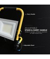 50W LED arbejdslampe med L-stativ - 3m ledning, 4000K, sort hus, CREE chip