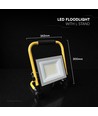 50W LED arbejdslampe med L-stativ - CREE chip, 3m ledning, IP65, 6500K, sort hus