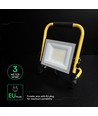50W LED arbejdslampe med L-stativ - CREE chip, 3m ledning, IP65, 6500K, sort hus