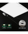 60x60 CCT LED panel, 40W - Højde 33mm, 3 lyskulører, 5 års garanti, hvid kant