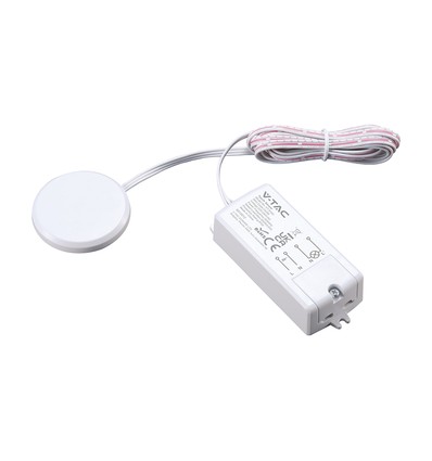 V-Tac infrarød touch sensor, kapacitiv, hvid - Max 600W LED, indbygget touch-funktion, virker igennem bordplade