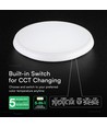 V-Tac 18W LED sensorlampe med CREE chip - 5-i-1 CCT, IP65, indbygget mikrobølgesensor, 6 års garanti