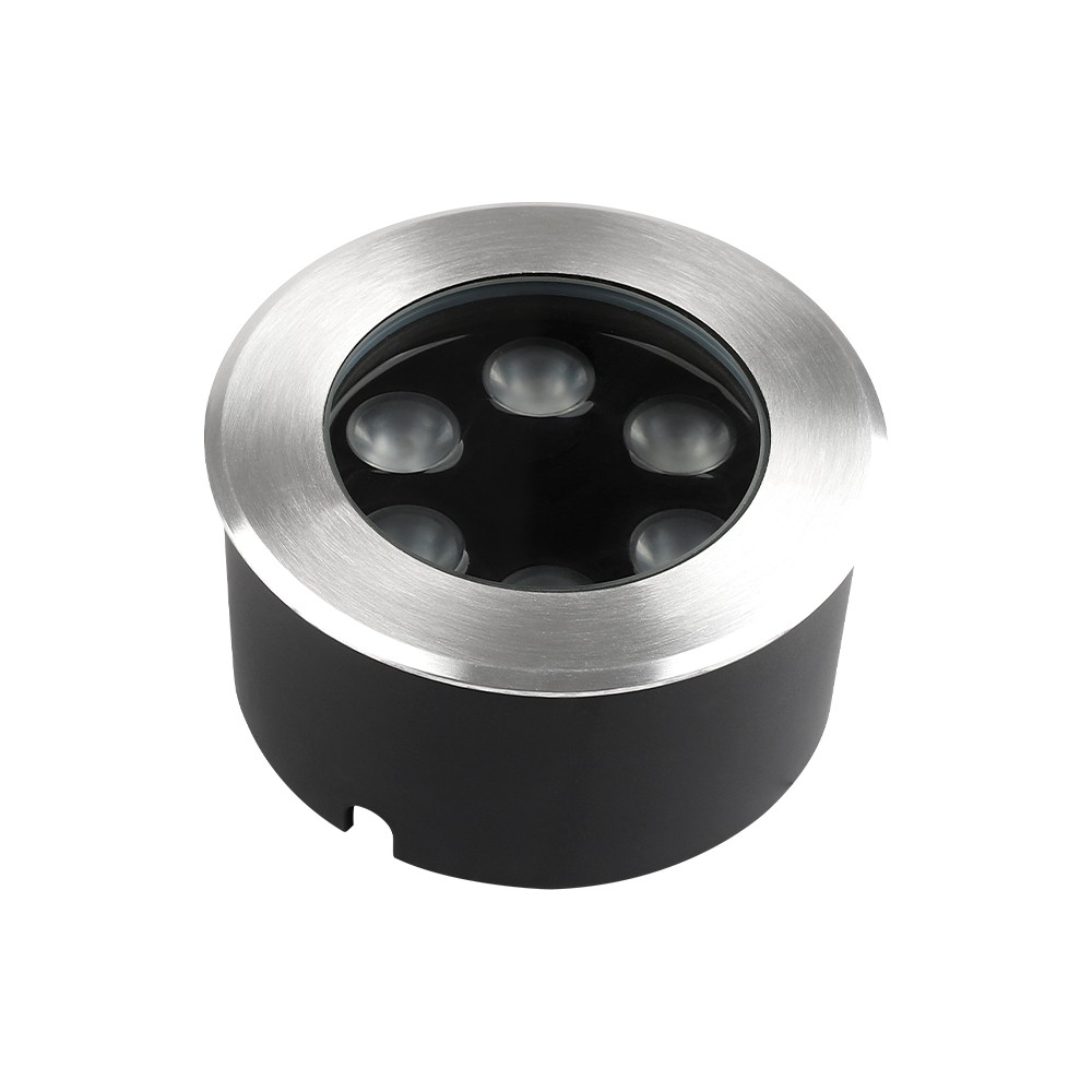 6W LED nedgravningsspot - IP67, sølv hus, 3000K, inkl. lyskilde - Kulør : Varm