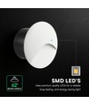 3W LED indbygningsspot til trapper - Rund, hvid, aluminium, IP65, 3000K, inkl. lyskilde
