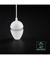 V-Tac 9W LED pendel - 3000K, hvid hus