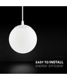 V-Tac 12W LED pendellampe - 3-i-1 CCT, hvidt hus, designer loftlampe