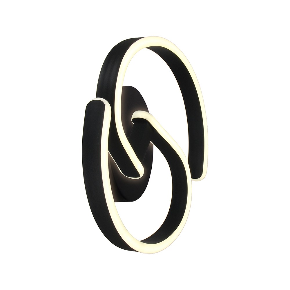 22W LED designer væglampe - 30x11cm, 4000K, sort, inkl. lyskilde - Kulør : Neutral