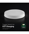 V-Tac 18W Ø22,5cm Backlit påbygningspanel - 3-i-1 CCT, Cree chip, 6 års garanti, rund