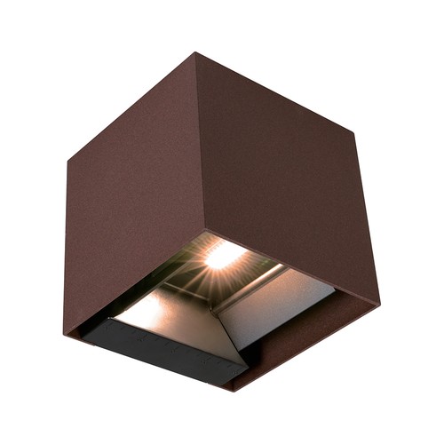 V-Tac 9W Solara væglampe med sensor, CCT - IP65, PIR sensor, Cortenfarvet hus, solcelle, 3 lyskulører