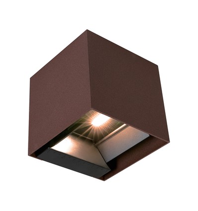 V-Tac 9W Solara væglampe med sensor, CCT - IP65, PIR sensor, Cortenfarvet hus, solcelle, 3 lyskulører