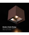 V-Tac 9W Solara væglampe med sensor, CCT - IP65, PIR sensor, Corten hus, solcelle, 3 lyskulører