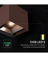 V-Tac 9W Solara væglampe med sensor, CCT - IP65, PIR sensor, Corten hus, solcelle, 3 lyskulører