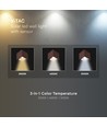 V-Tac 9W Solara væglampe med sensor, CCT - IP65, PIR sensor, Corten hus, solcelle, 3 lyskulører