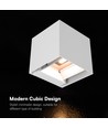 V-Tac 9W Solara væglampe med sensor - IP65, hvidt hus, 3-i-1 CCT, solcelle LED med PIR sensor