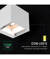 V-Tac 9W Solara væglampe med sensor - IP65, hvidt hus, 3-i-1 CCT, solcelle LED med PIR sensor