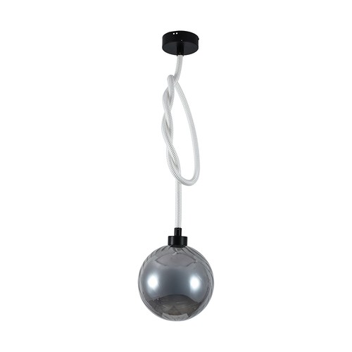 20W LED designer pendel - Ø23cm, Smoke glas, 3000K, højde 180cm, inkl. lyskilde