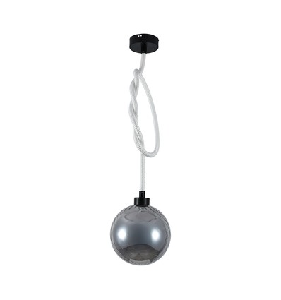 20W LED designer pendel - Ø23cm, Smoke glas, 3000K, højde 180cm, inkl. lyskilde
