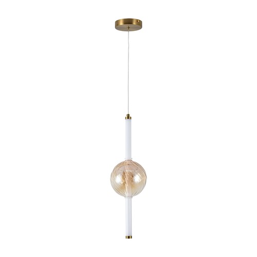 8W LED designer pendel - Ø15cm, 3000K, Amber/Hvid, dekorativ loftlampe