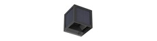 V-Tac 9W Solara væglampe med sensor - IP65, sort, 3-i-1 CCT, solcelle, PIR sensor