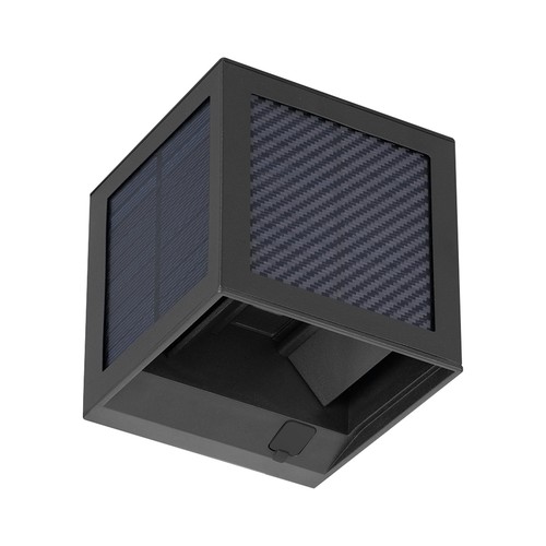 V-Tac 9W Solara væglampe med sensor - IP65, sort, 3-i-1 CCT, solcelle, PIR sensor