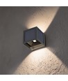 V-Tac 9W Solara væglampe med sensor - IP65, sort, 3-i-1 CCT, solcelle, PIR sensor