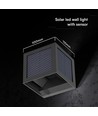 V-Tac 9W Solara væglampe med sensor - IP65, sort, 3-i-1 CCT, solcelle, PIR sensor