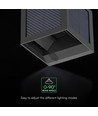 V-Tac 9W Solara væglampe med sensor - IP65, sort, 3-i-1 CCT, solcelle, PIR sensor