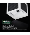 V-Tac 9W LED solcelle væglampe med sensor - CCT, IP65, hvidt hus, PIR sensor