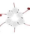 6 stk. 12V downlight - 2,5W, rund, inkl. kopbor og quick connector, til båd mm.