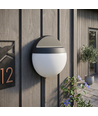 Outlet: 12W LED væglampe - IP54 udendørs, rund, sort, inkl. lyskilde