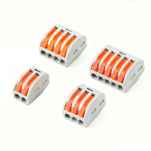 46 stk. Skrueløs samlemuffe - 0,32-2,5mm2, til 2/3/4/5 ledninger